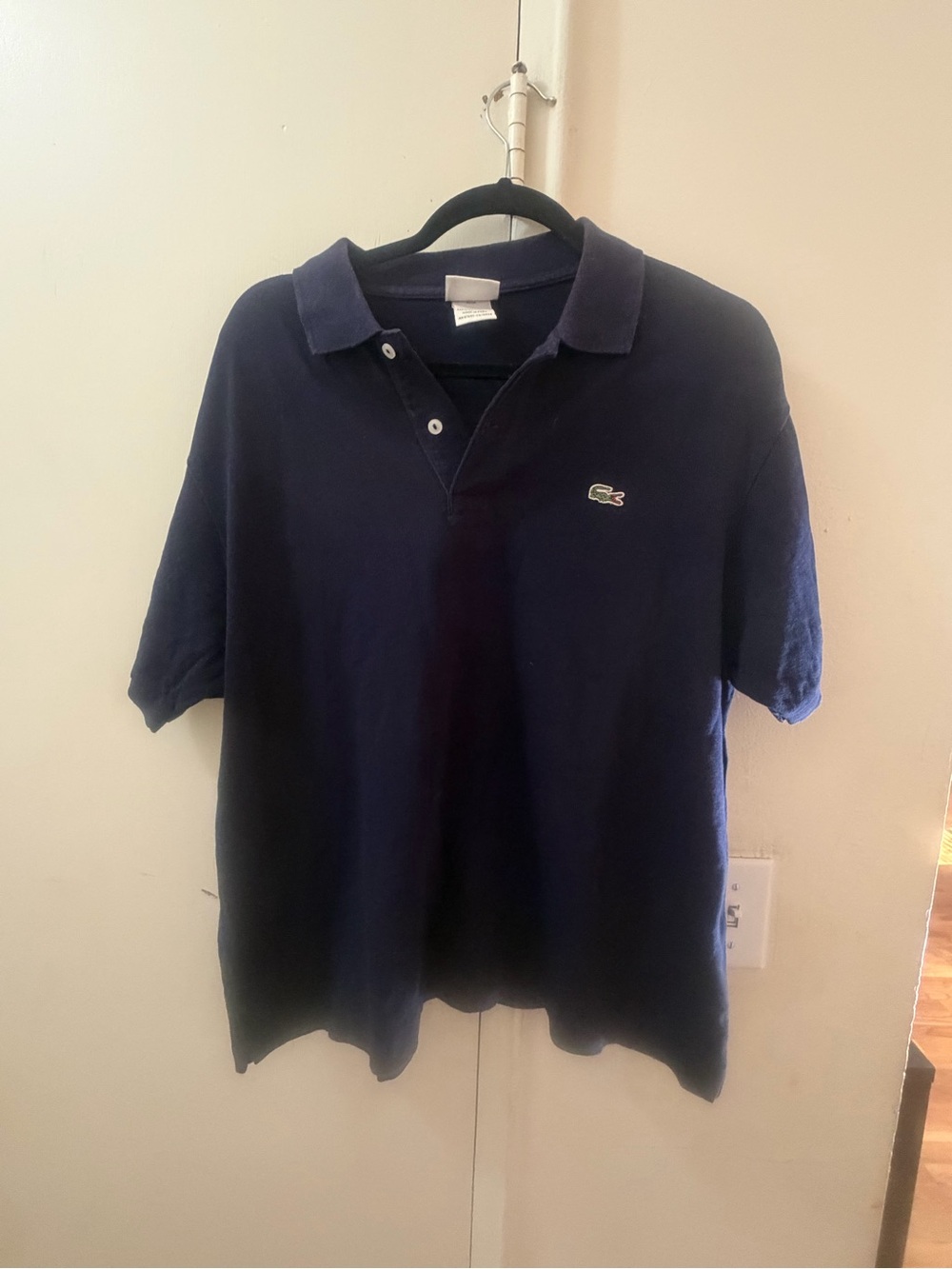 Lacoste Men's Navy Short Sleeve Polo Shirt Large